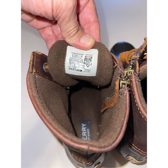 Sperry Top Sider Duck Boots Womens 7 Saltwater Brown Lace Up‎ Ankle Top STS91176 - Picture 5 of 9